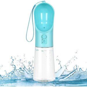Dog Water Bottle Portable Pet Water Bottle Leak Proof 400ml (Blue)